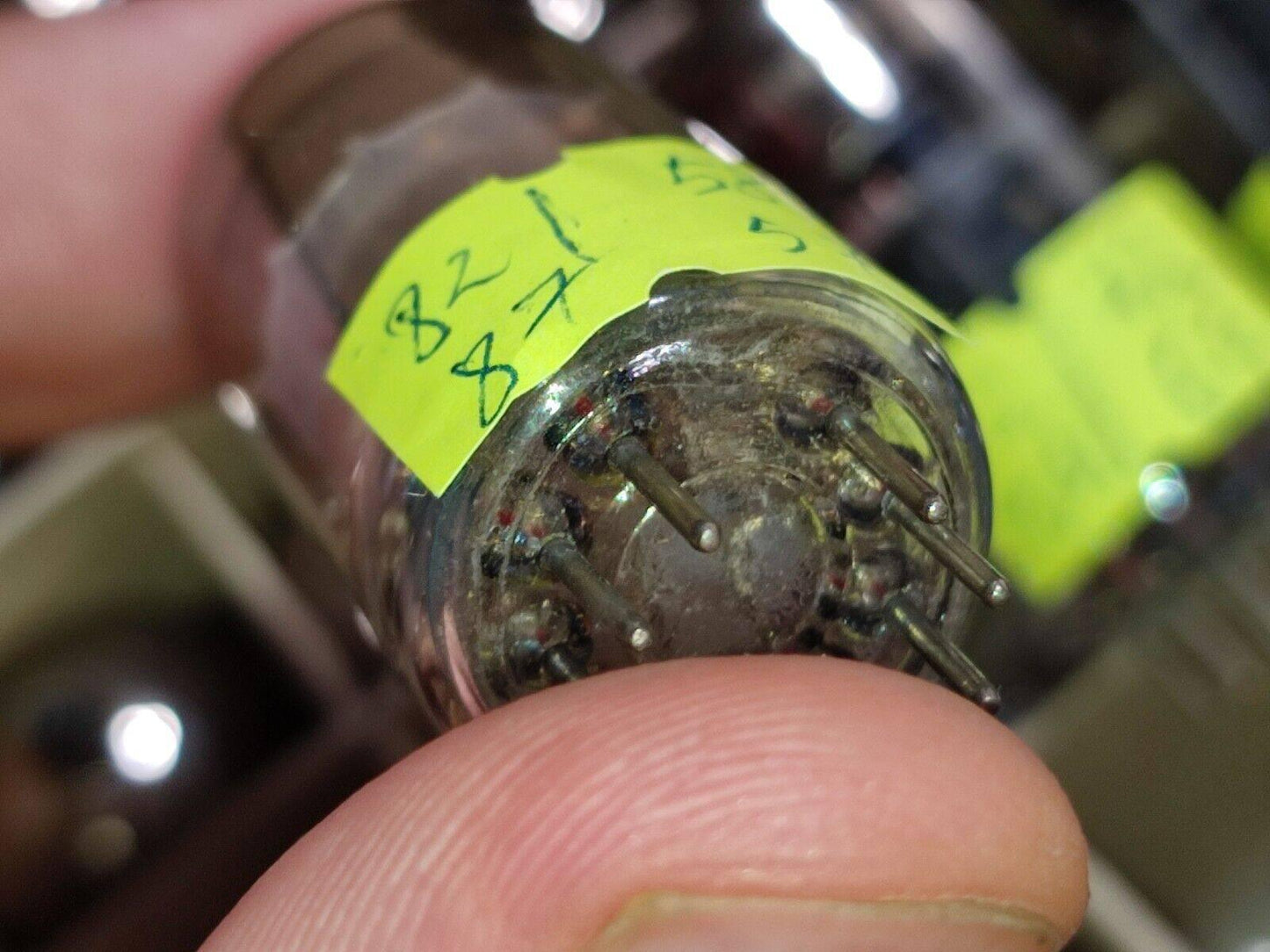 1 Pcs ECC81 12AT7 NOS O Triode Getter Black Plates Brimar Holland