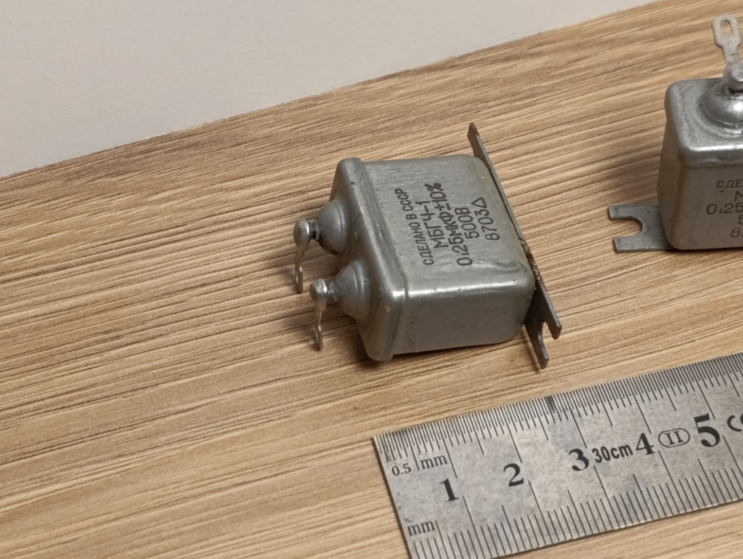 2pcs. 0.25uF 500V Metal-Paper Capacitors MBGCh-1 / МБГЧ-1 USSR NEW. MILITARY