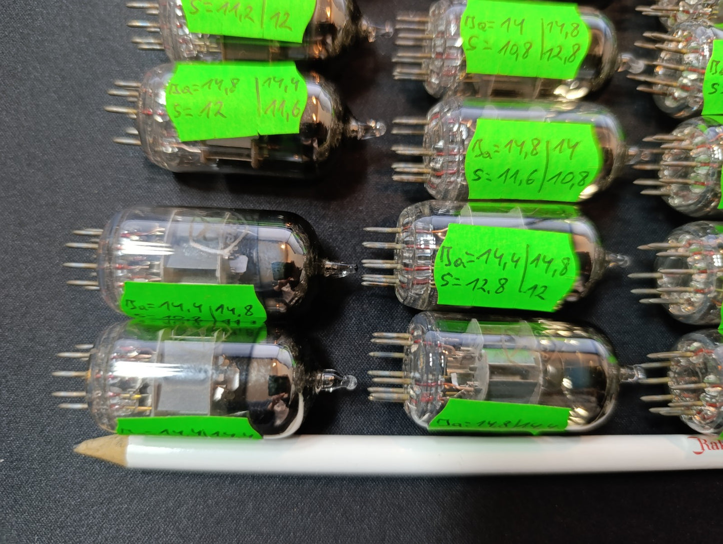 Matched Pair 6N23P = ECC88 E88CC '83 year NOS VOSKHOD ROCKET LOGO TUBES
