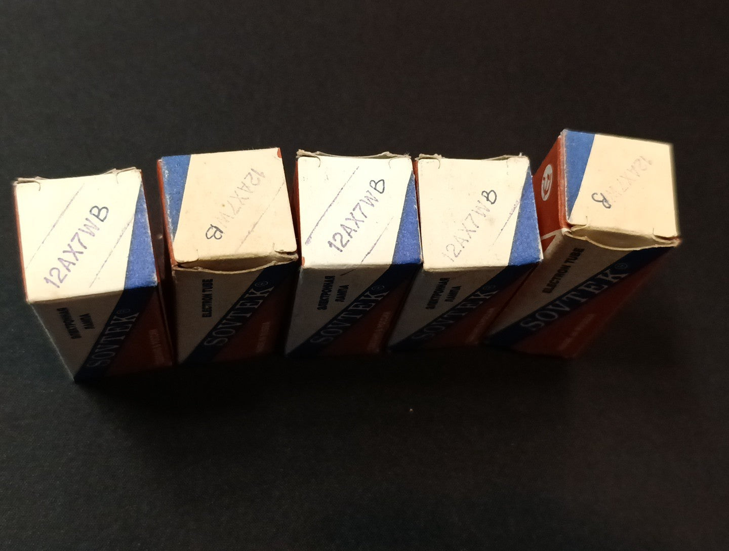 5pc. SOVTEK TUBE 12AX7WB 7025 TRIPLE MICA ECC83 12AX7 SATIN NICKEL PLATE NOS NIB
