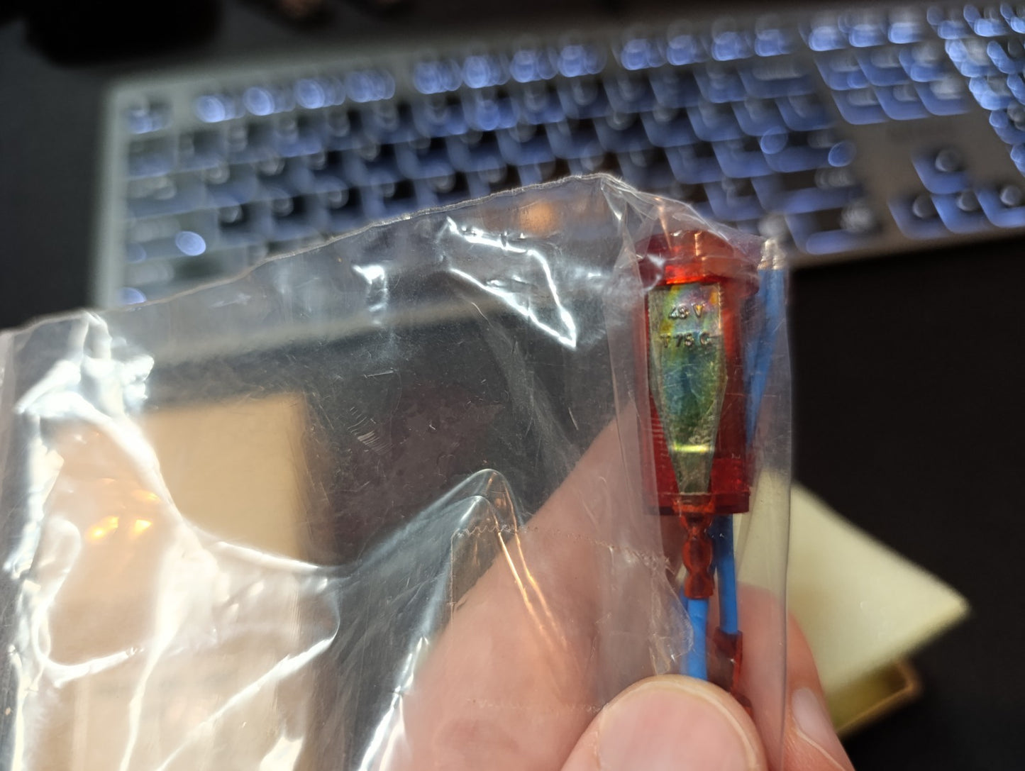 (3Pcs.) RED Indicator lamp LOT NEW NOS 48V