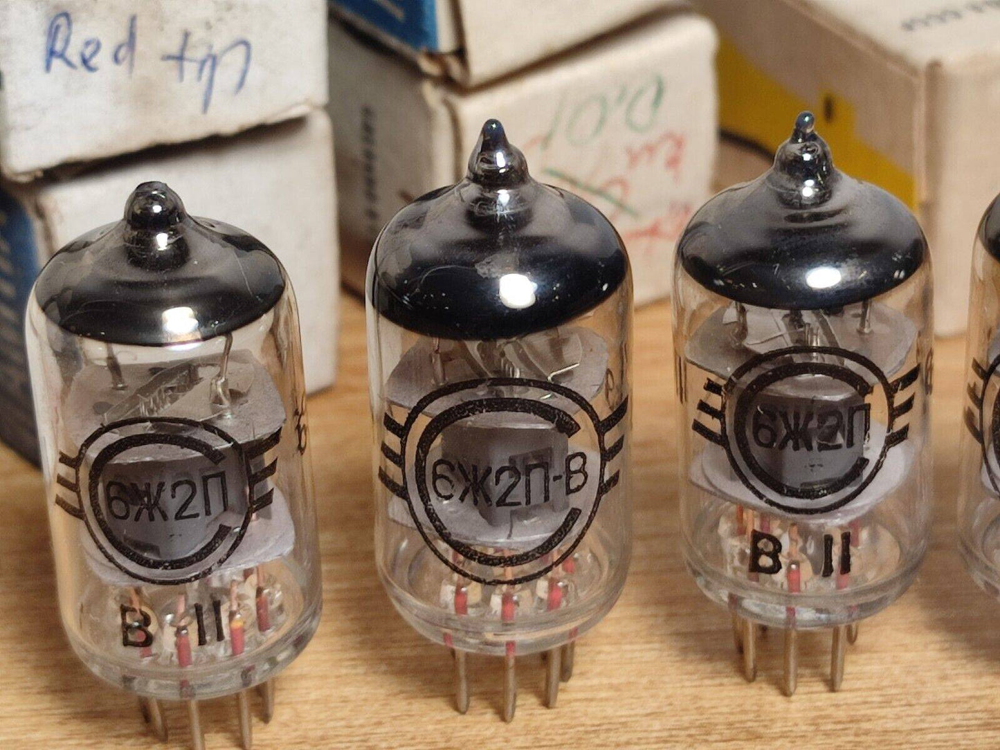 16 pcs 6J2P 6Ж2П NOS Russian gold grid RADIO tubes equiv. to 6AS6, 6F33