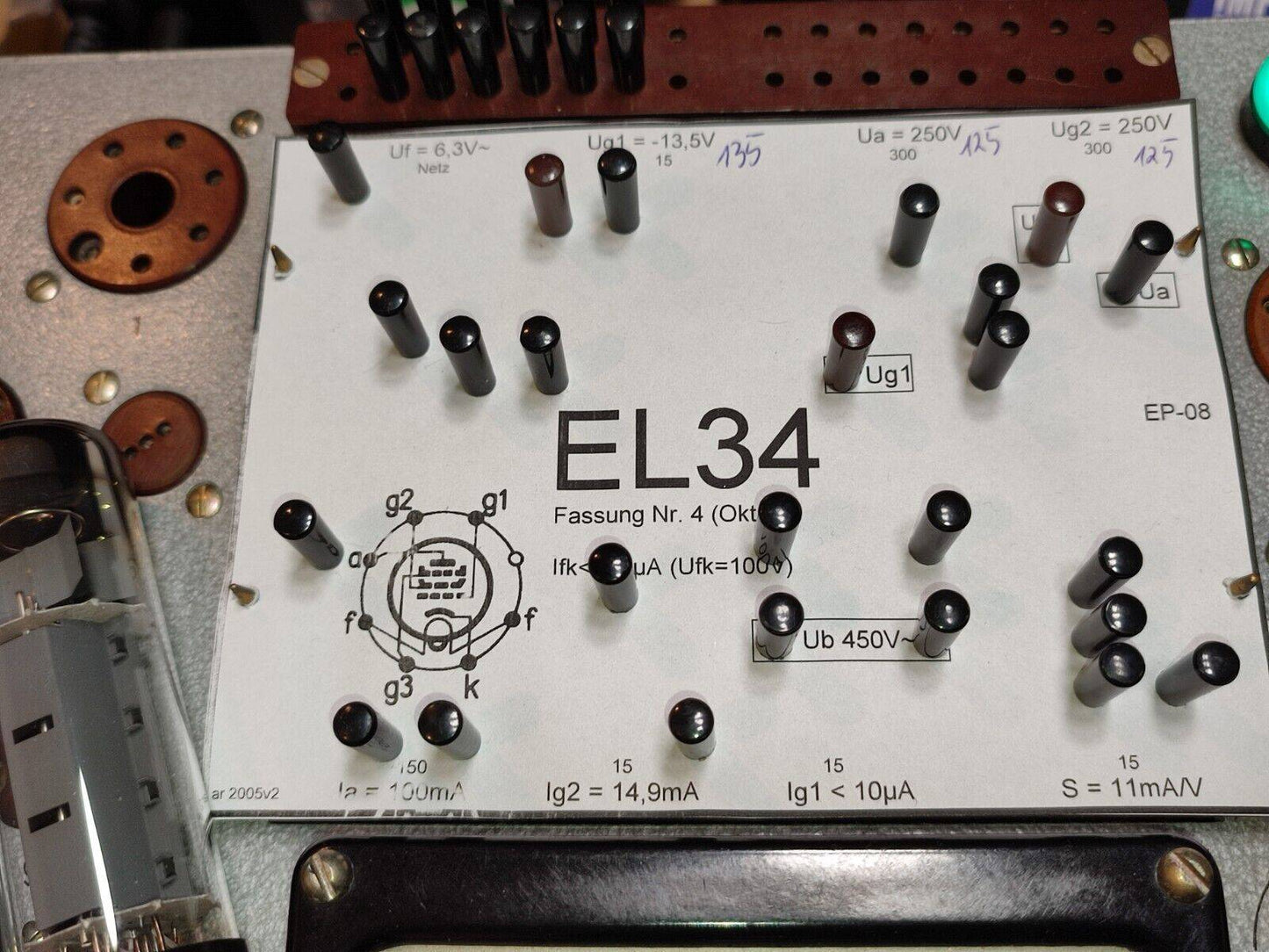 1x Mullard/ Siemens EL34 / 6CA7, Audio Amplifier Tube, Xf2 Code, OO-Getter USED