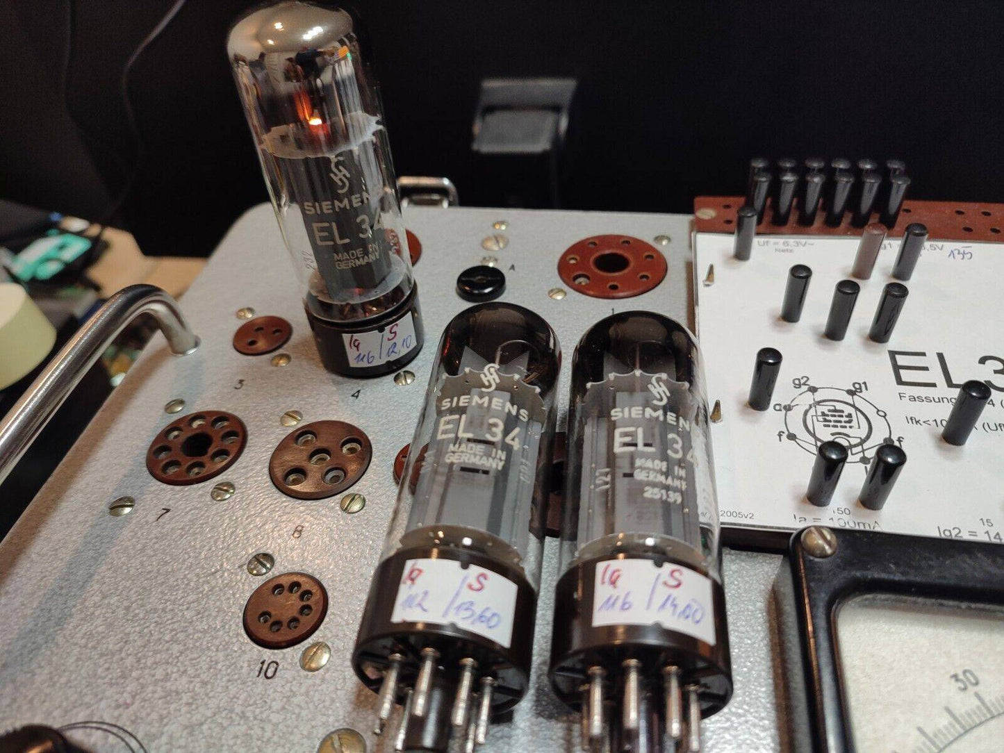 1x Mullard/ Siemens EL34 / 6CA7, Audio Amplifier Tube, Xf2 Code, OO-Getter USED