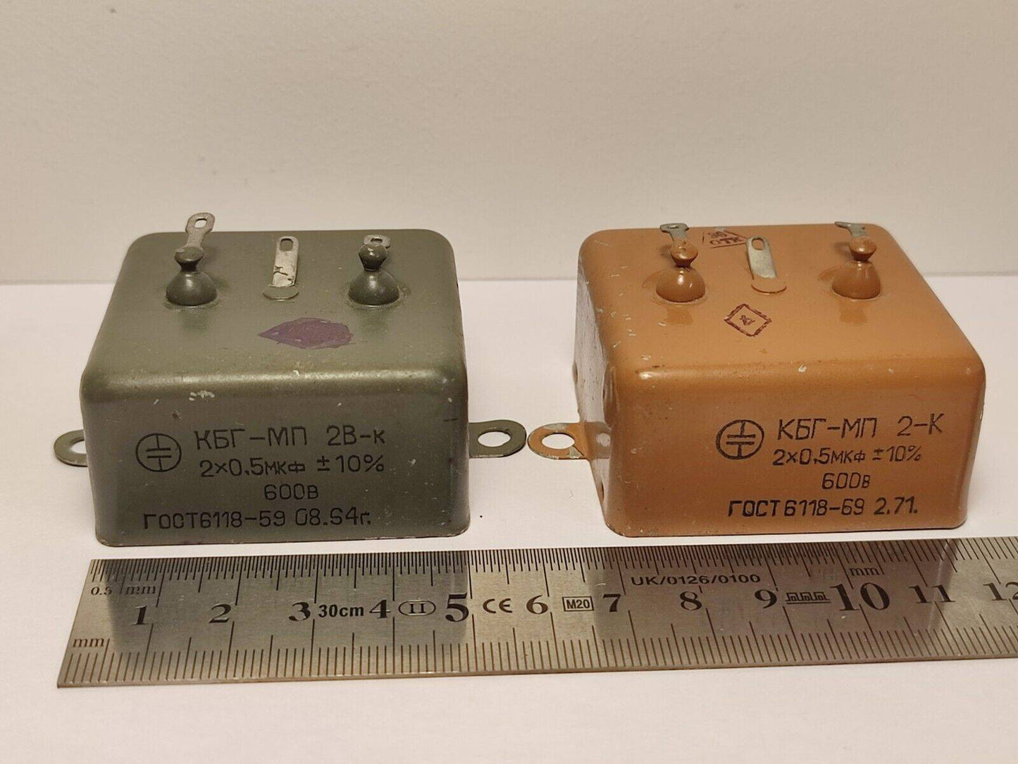 2 pcs 2x 0.5uF 600V 10% PIO Capacitors KBG-MP Hi -End Vintage USSR NOS