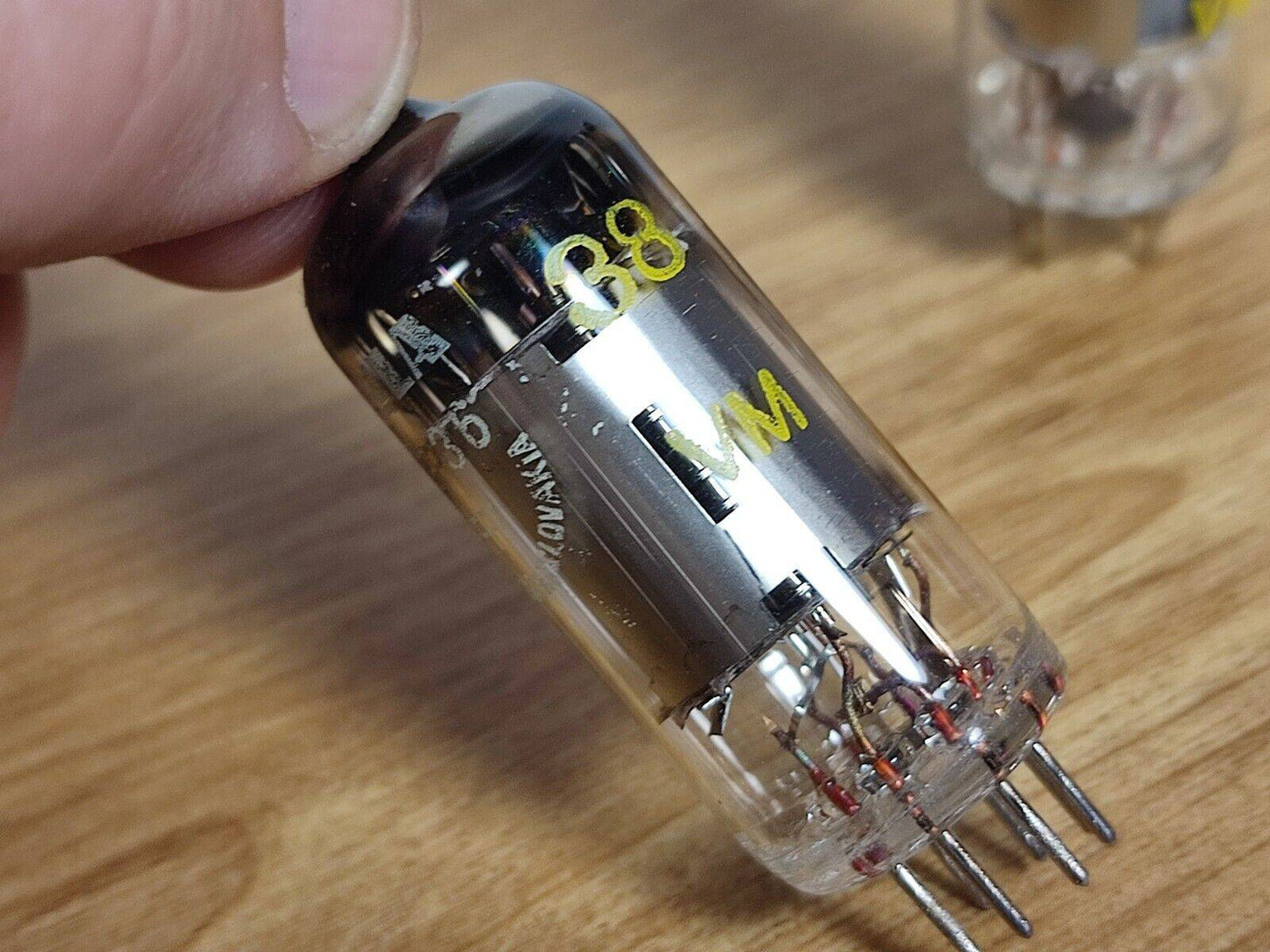 2Pcs 6F36 / 6AH6 Pentode. A radio tube by Tesla USED as NOS