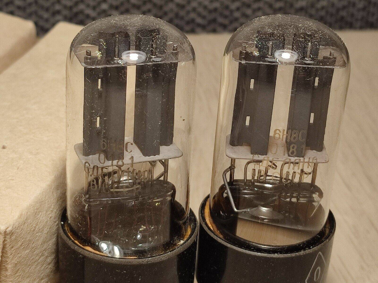 2PCS 6N8S (6Н8С, 6SN7) VACUUM TUBES FOR AMP VINTAGE SOVIET VALVES ORIGINAL BOX