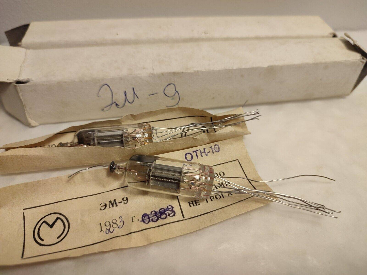 2pcs EM-9 (ЭМ-9) Soviet Tubes/ Melz / New, Nos, Box