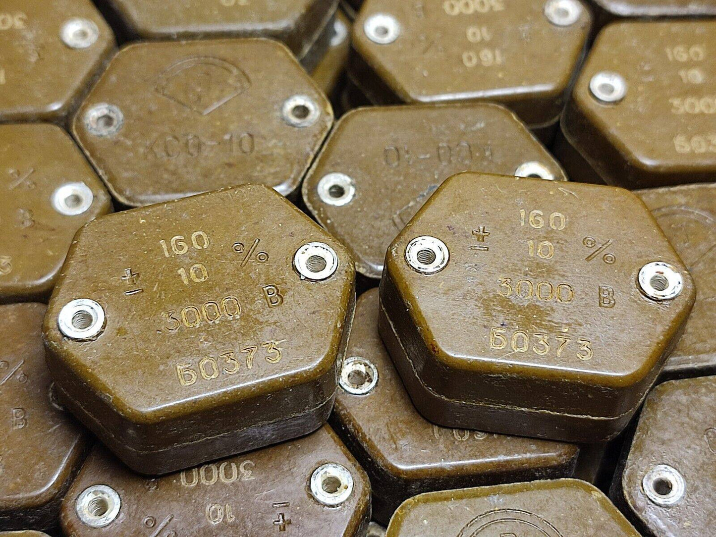 2Pcs. LOT 160pF 3000V 10% RUSSIAN SILVER-MICA CAPACITORS KSO-10 KSO-10
