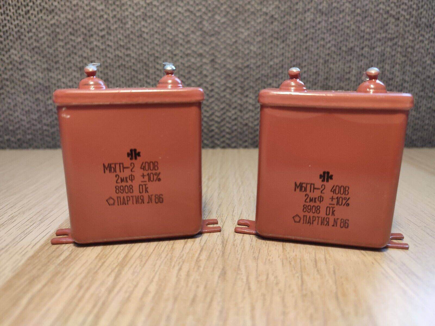 2Pcs MBGP-2/МБГП–2 2uF 10% 400V RUSSIAN PAPER CAPACITORS LOT