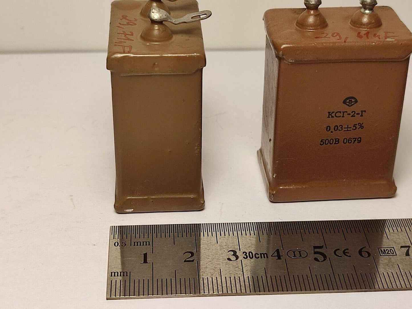 2x 0.03 uF 500 V MATCHED PAIR RUSSIAN SILVER-MICA AUDIO CAPACITOR KSG-2G КСГ-2Г