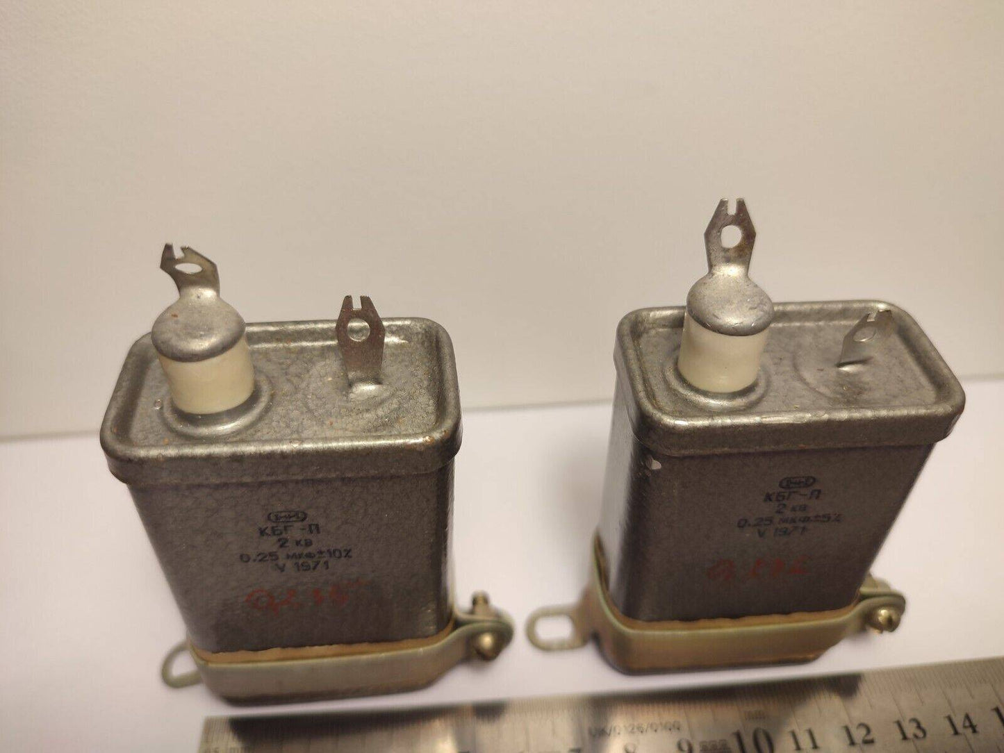 2x KBG-P 0.25uF 2kV High Voltage Paper In Oil PIO Pulse Capacitor NOS from USSR