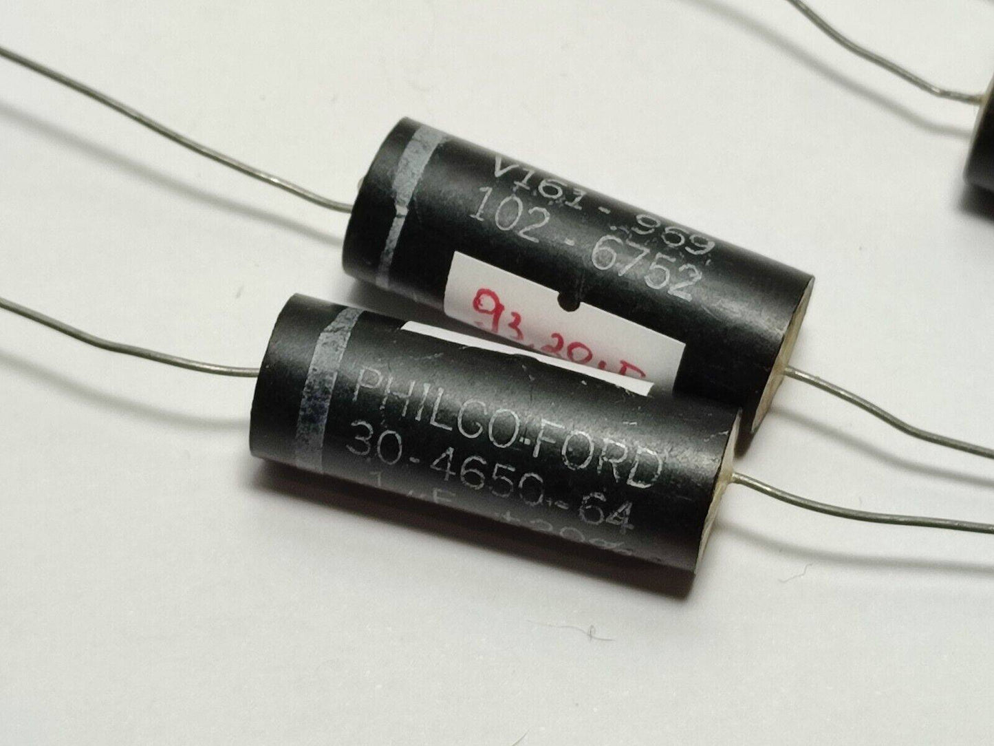 2X MATCHED Vintage 0.1uf .1uf 600v Axial Capacitor PHILCO - FORD NOS 60'S