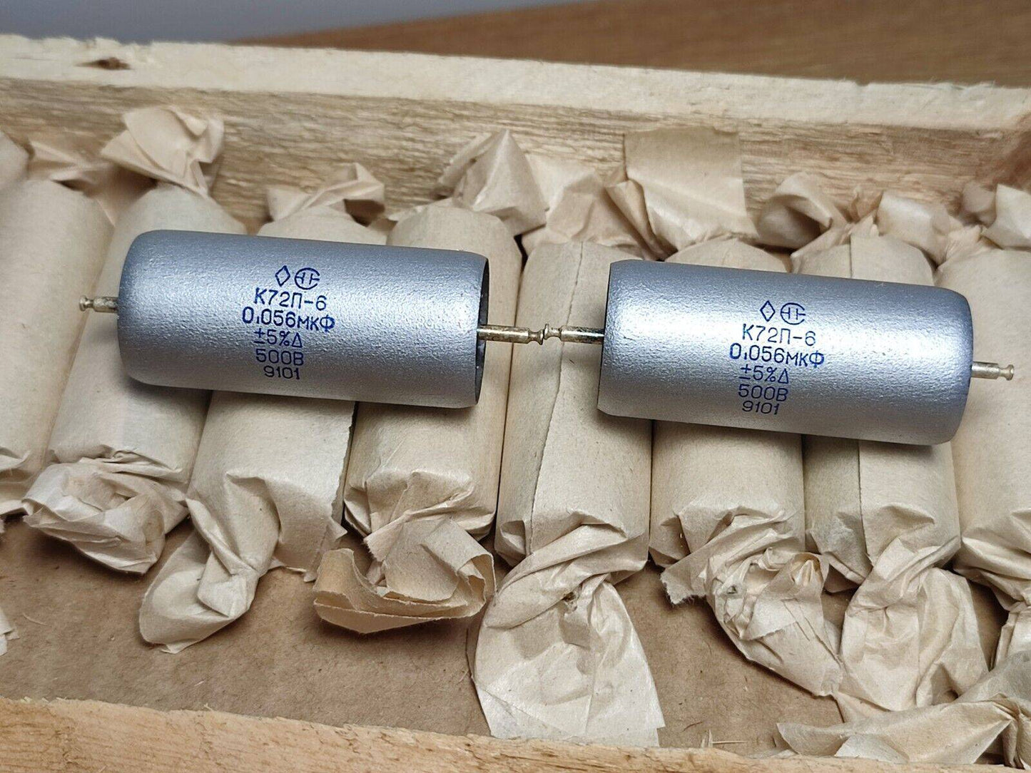 2X NOS Russian K72P-6 teflon capacitor 0.056uF 500V +/-5%, tested