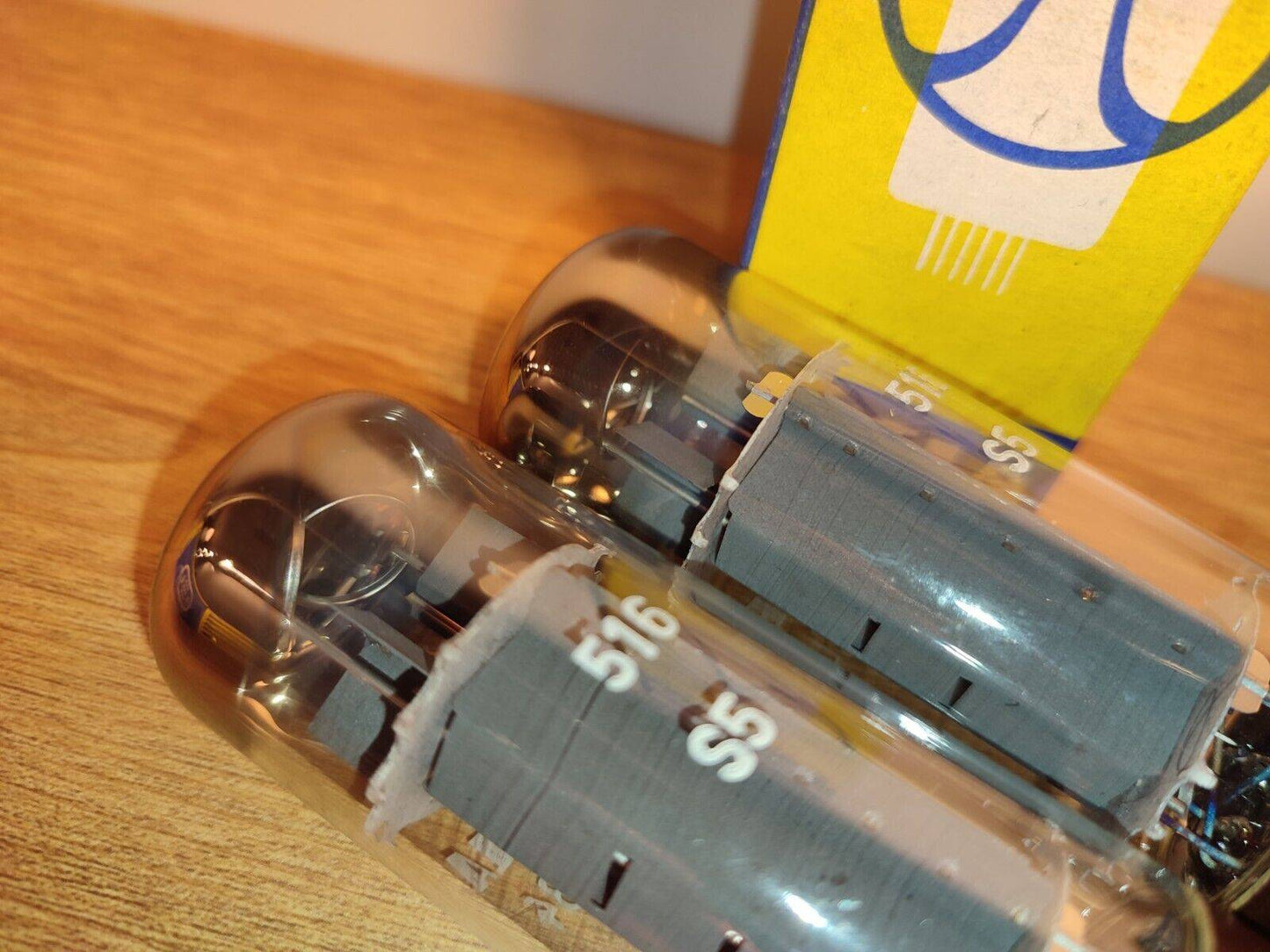 2x (Pair!) Matched Tesla EL34 Tube (6CA7) Brown Base, OO-Getter NIB NOS #2