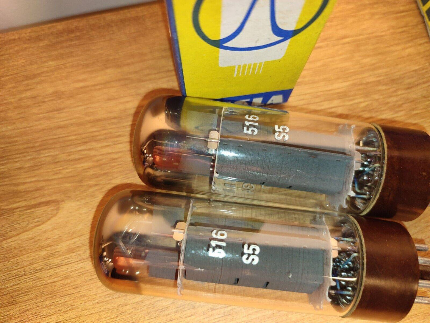 2x (Pair!) Matched Tesla EL34 Tube (6CA7) Brown Base, OO-Getter NIB NOS #2