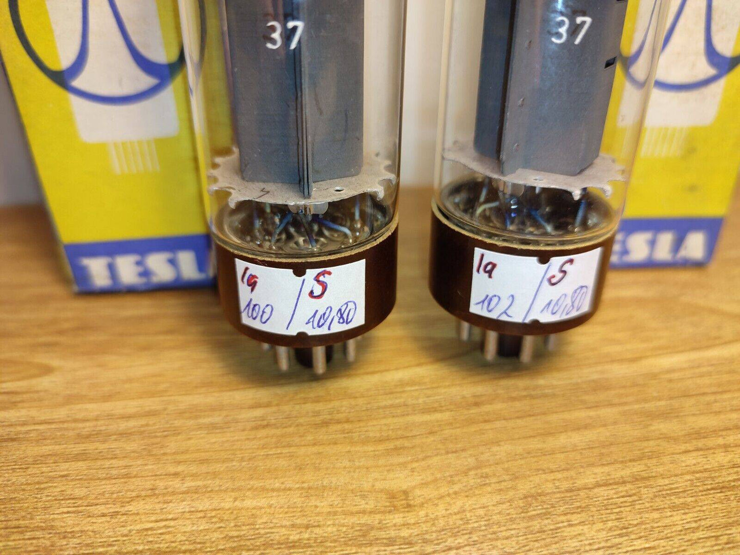 2x (Pair!) Matched Tesla EL34 Tube (6CA7) Brown Base, OO-Getter NIB NOS #2