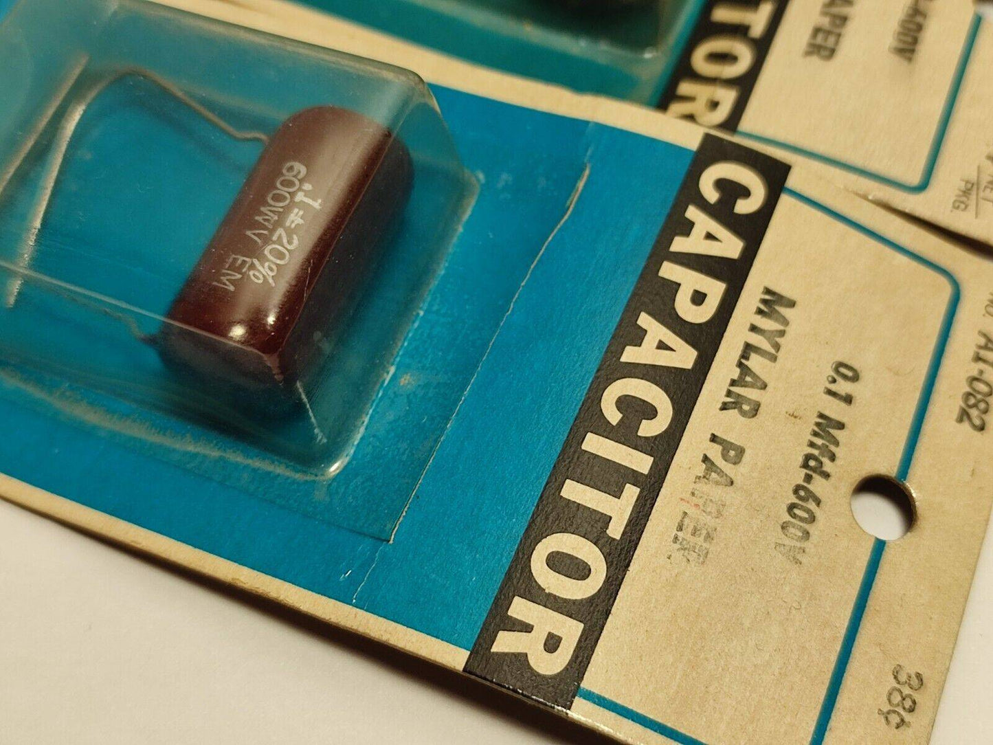 2X Vintage Mylar Paper Capacitors 0.25uF 600V & 0.1uf 600V