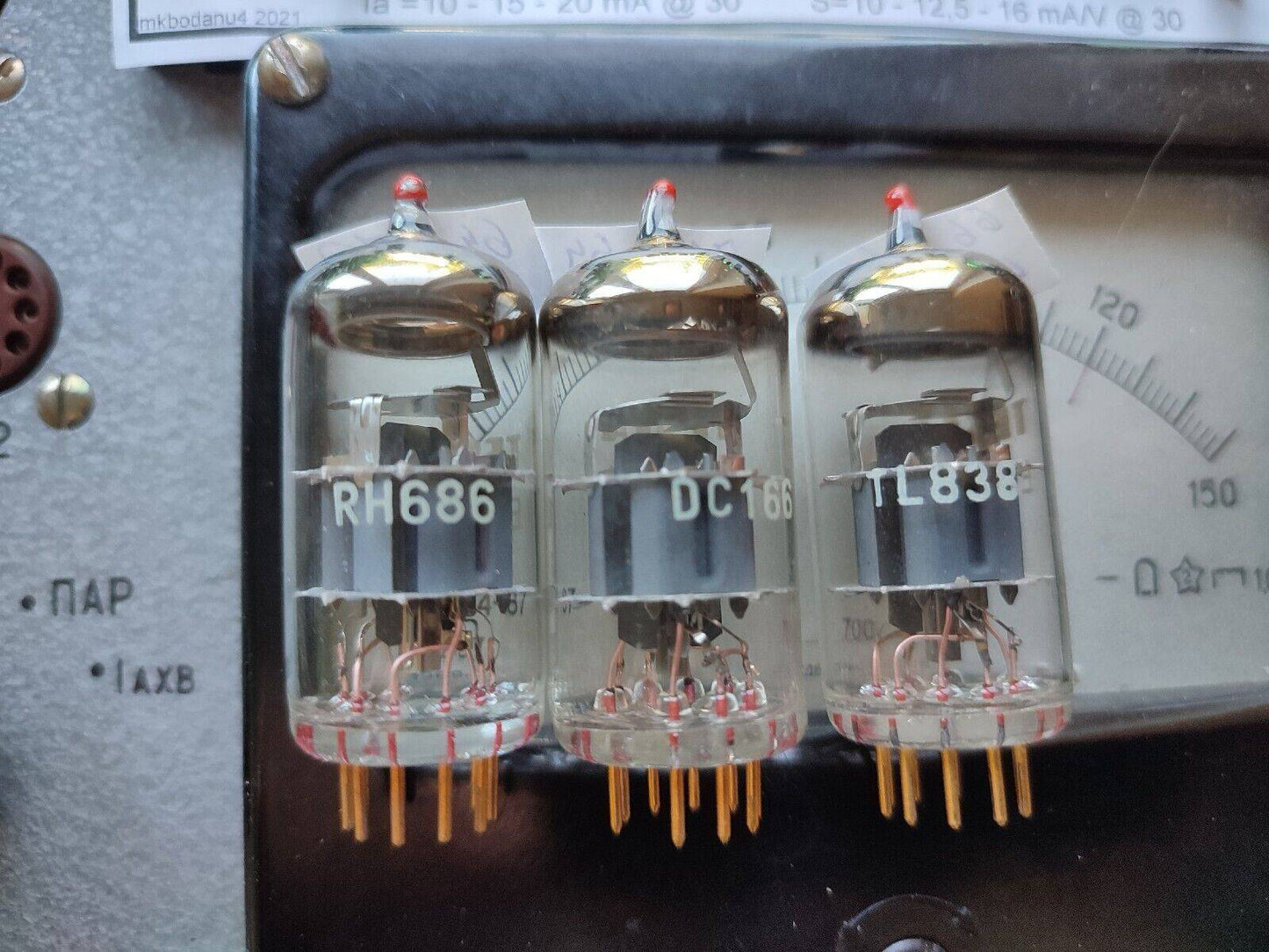 3pcs E88CC RED TIP NOS TESLA RHODIUM-PIN TUBES MILITARY GRADE TUBE