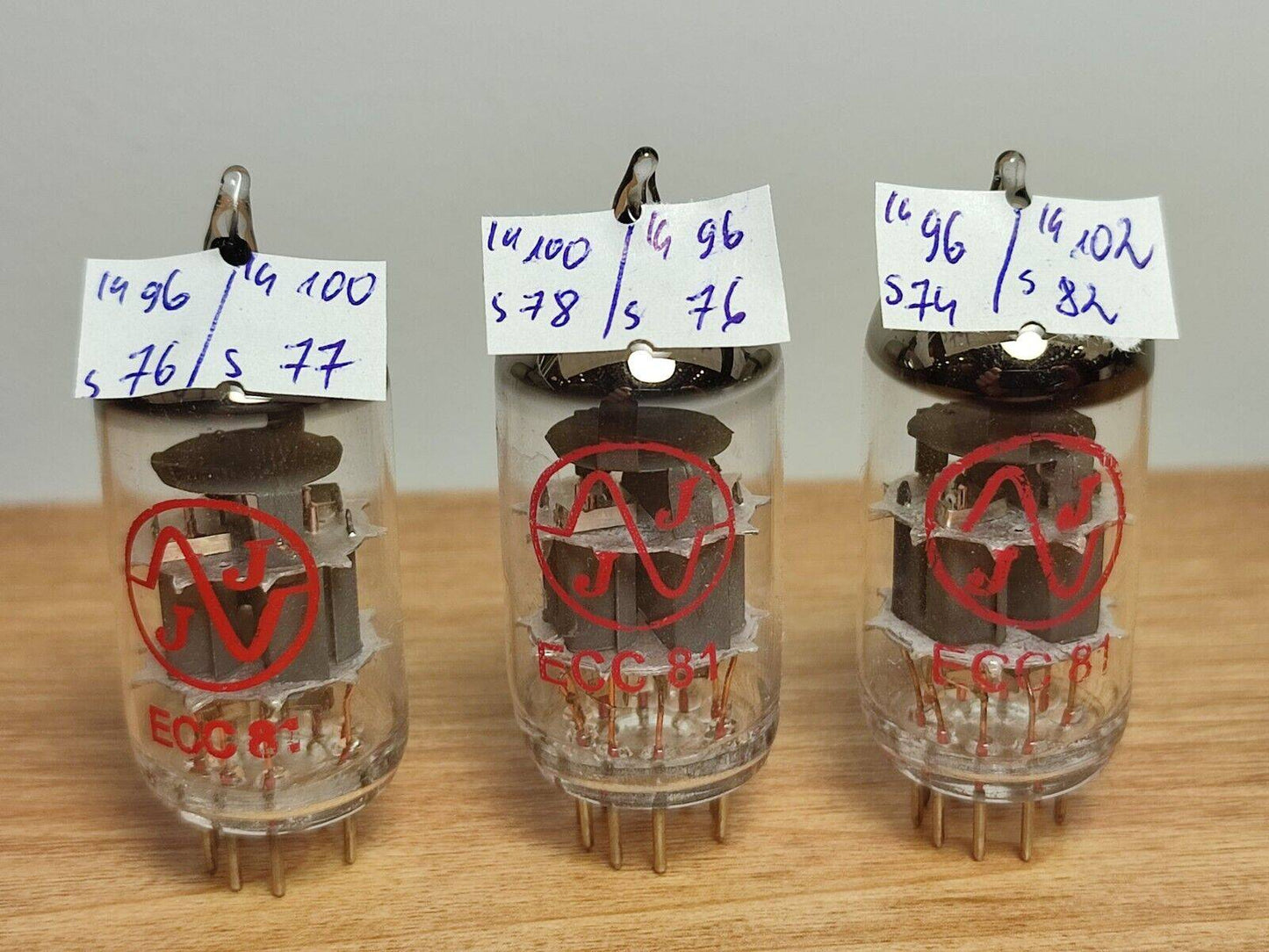 3x NOS JJ ECC81 / 12AT7. VINTAGE VALVES / TUBES. TESTED and Balanced