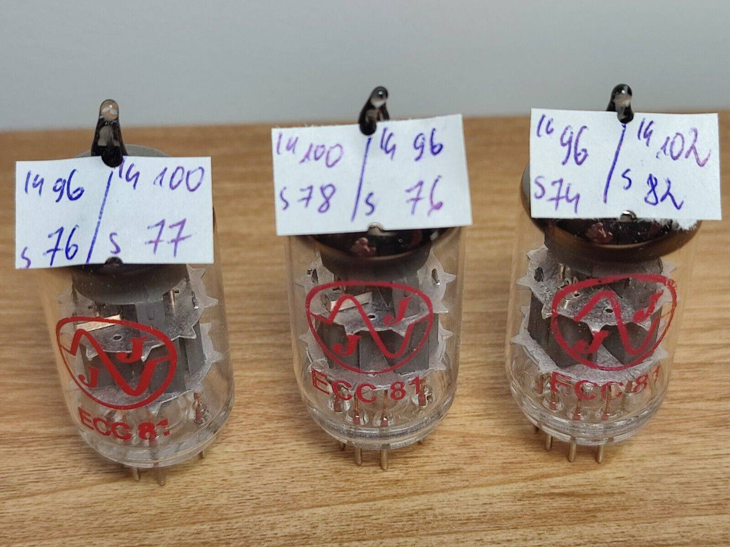 3x NOS JJ ECC81 / 12AT7. VINTAGE VALVES / TUBES. TESTED and Balanced