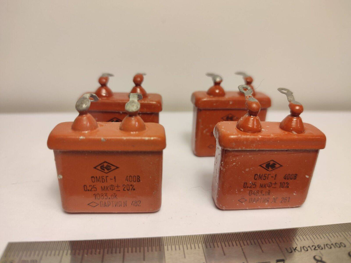 4 pcs 0.25uF 400V 10% MBGP MBGP PIO Capacitors Pulse Multipurpose USSR NOS