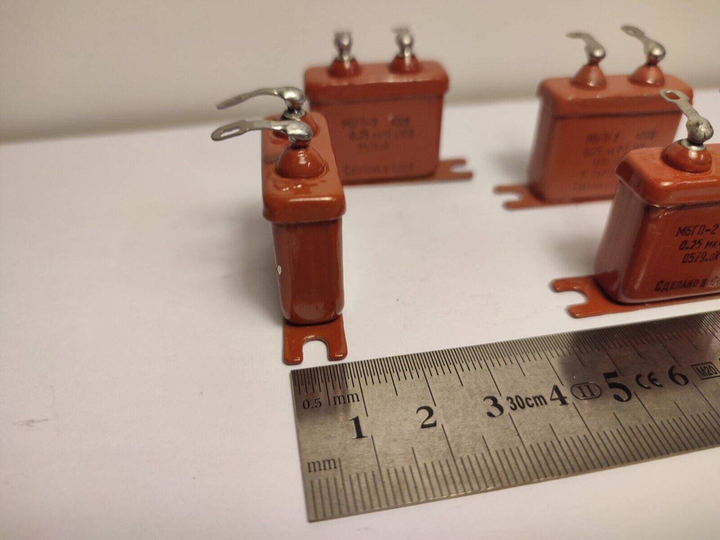 4 pcs 0.25uF 400V 10% MBGP MBGP PIO Capacitors Pulse Multipurpose USSR NOS