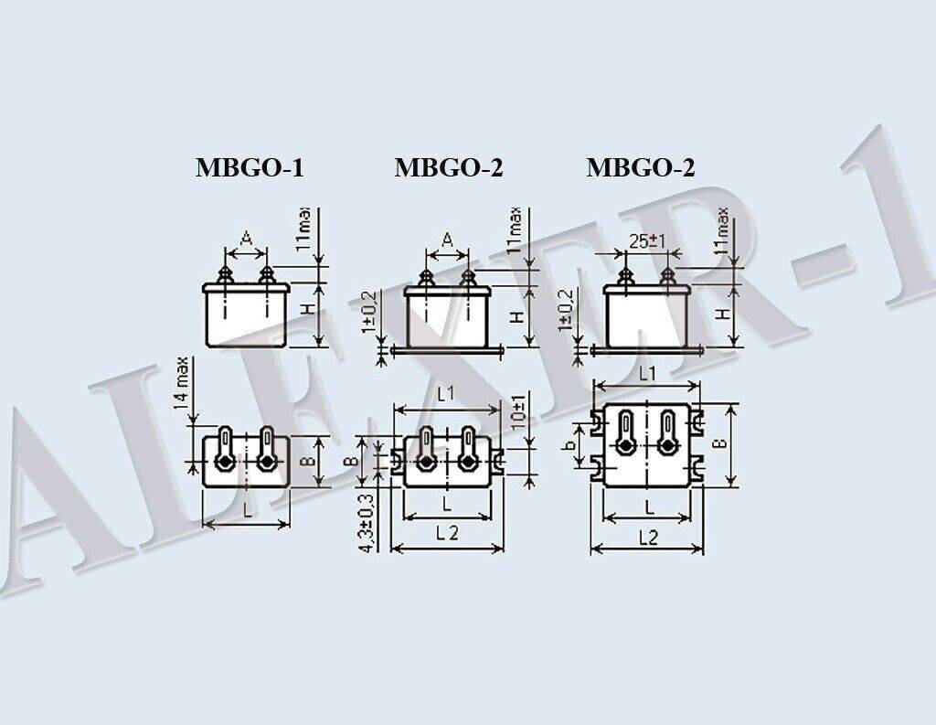 4 pcs 2uF 160V 10% MBGO-2 PIO Paper in Oil Capacitors USSR NOS