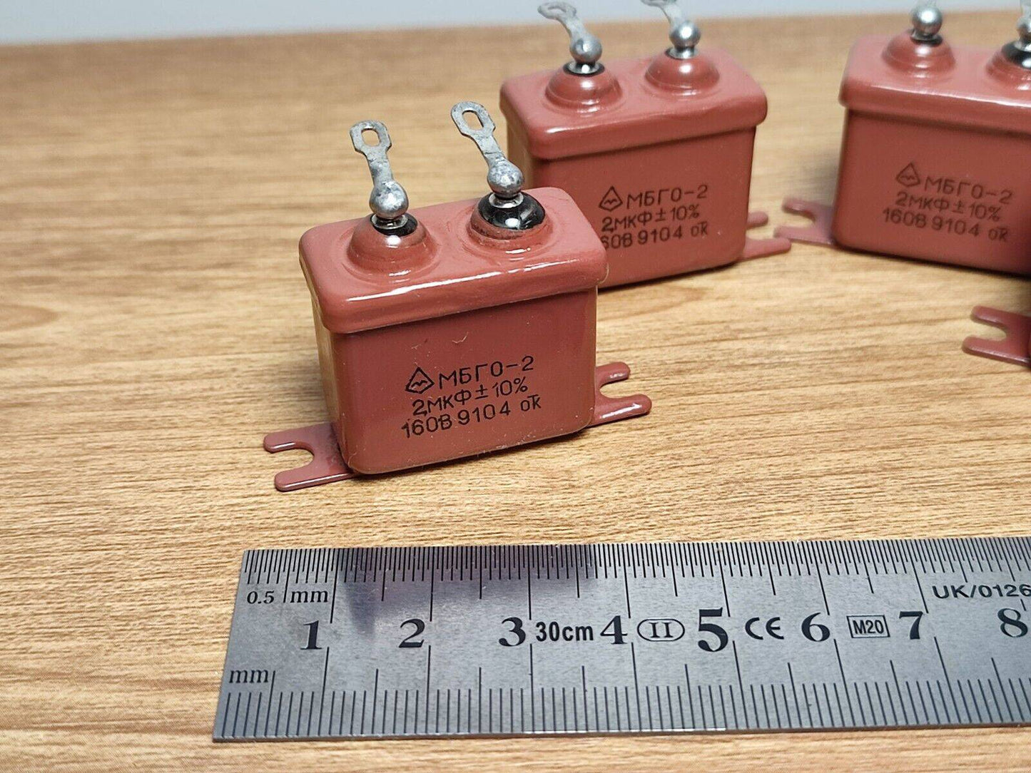 4 pcs 2uF 160V 10% MBGO-2 PIO Paper in Oil Capacitors USSR NOS