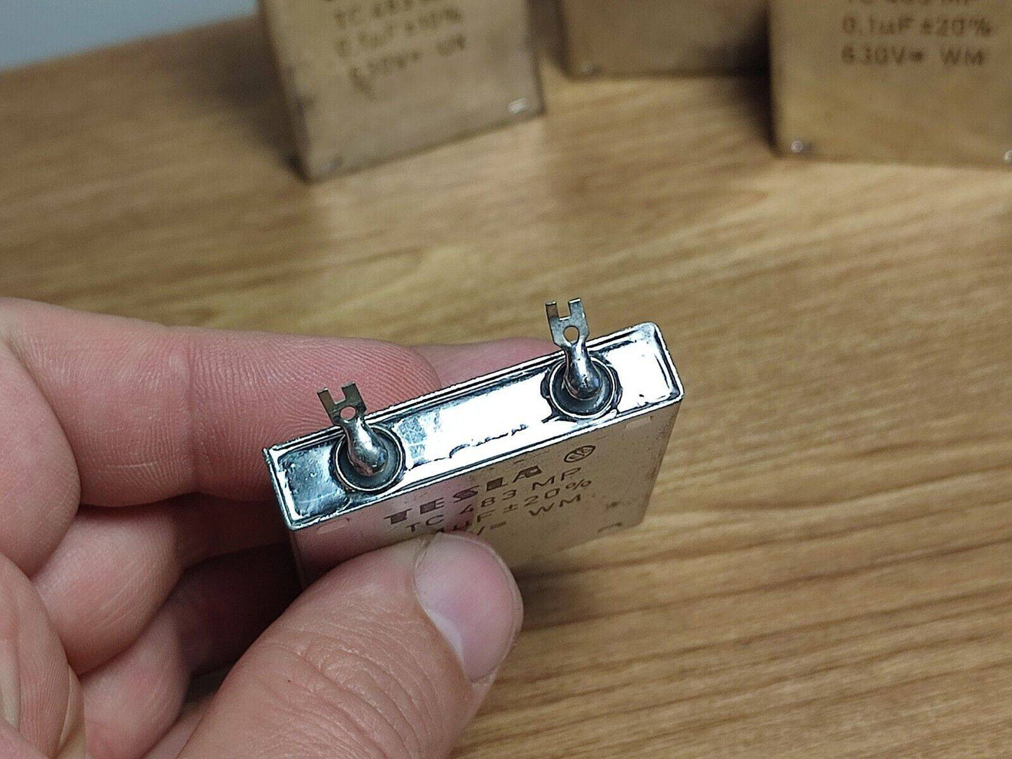 4 Pcs LOT 0.1 uF 0,1uf 100nf 630 V TESLA TC483 MP PAPER IN OIL PIO CAPACITOR 20%