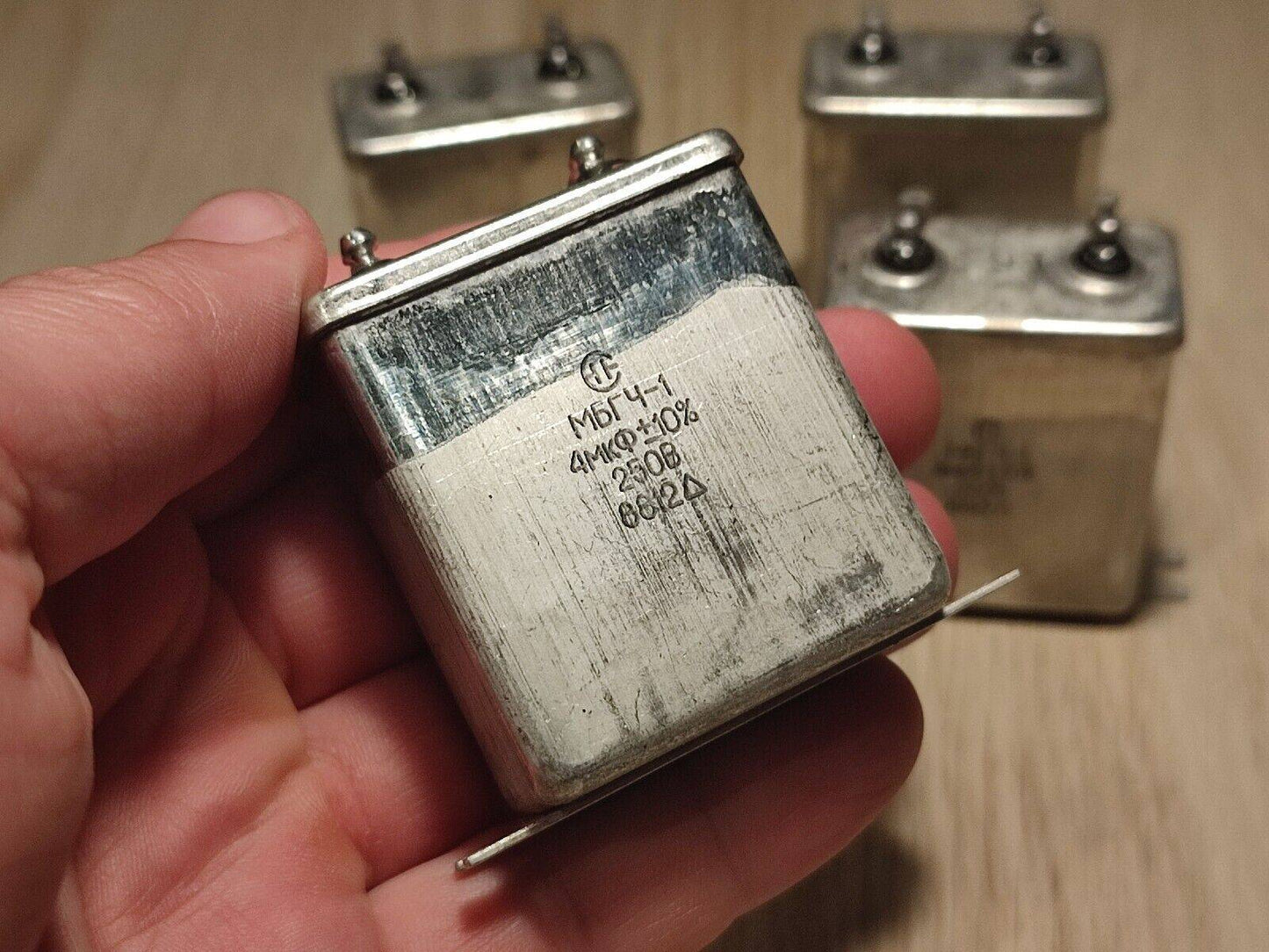 4 Pcs. Lot 4 uF 250 V RUSSIAN PAPER IN OIL PIO AUDIO CAPACITORS MBGCh-1 МБГЧ