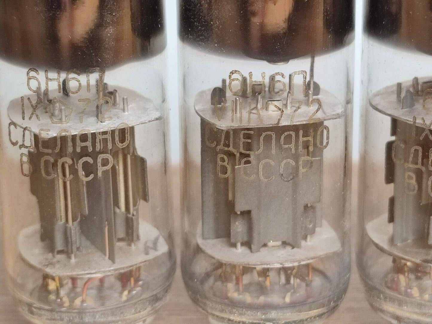 4 pcs LOT 6N6P tubes Gold grid New NOS 70's 1972 ( ecc99 e182cc 5687 7044 7119)