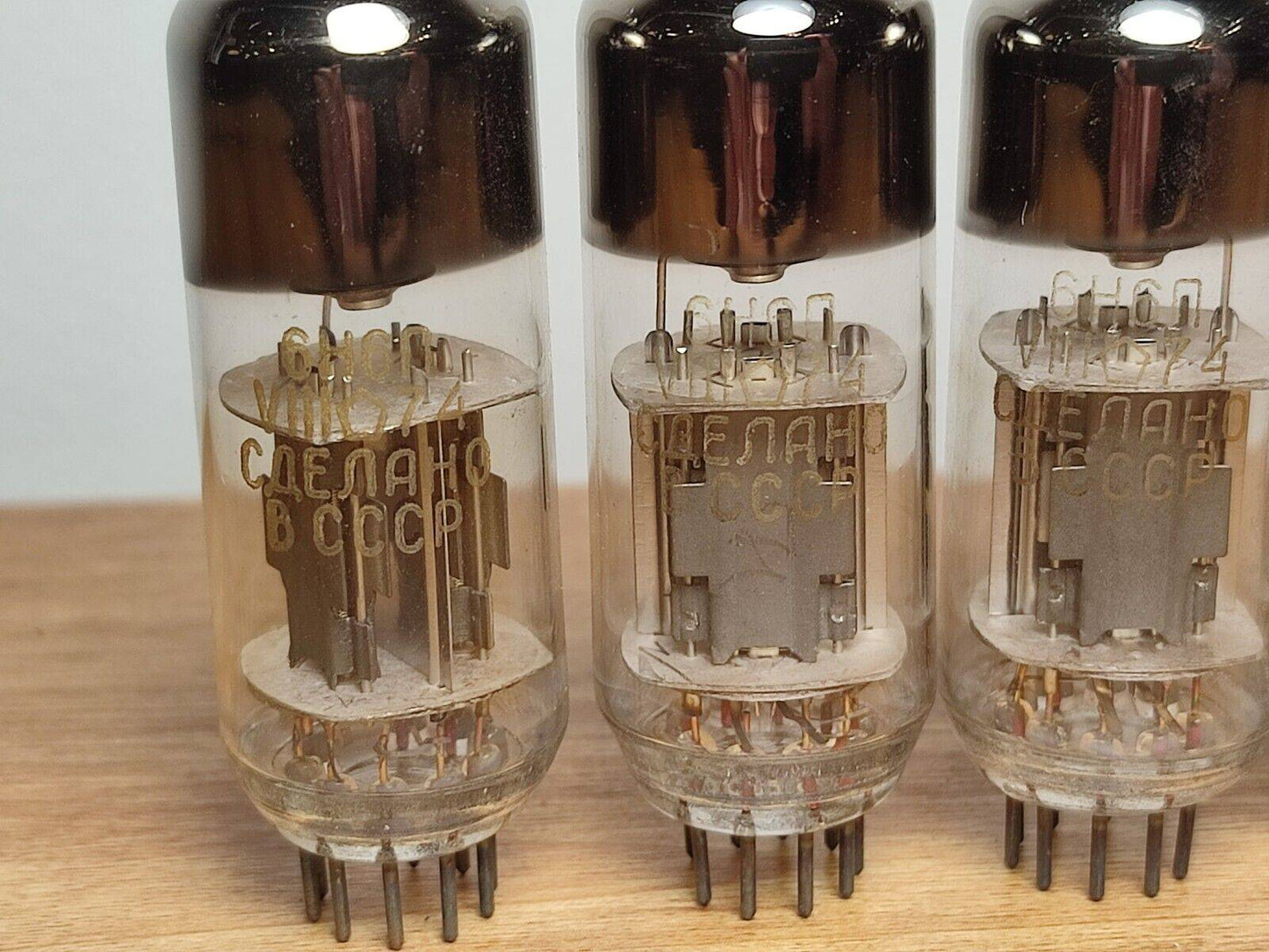 4 pcs LOT 6N6P tubes Gold grid New NOS 70's 1974 ( ecc99 e182cc 5687 7044 7119)
