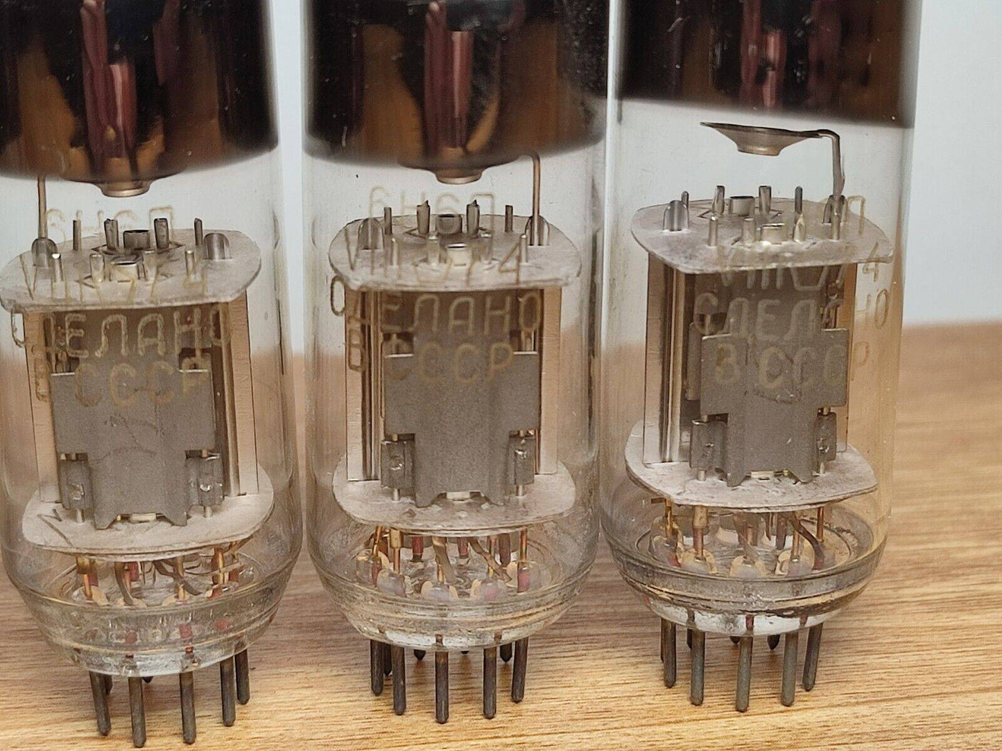 4 pcs LOT 6N6P tubes Gold grid New NOS 70's 1974 ( ecc99 e182cc 5687 7044 7119)
