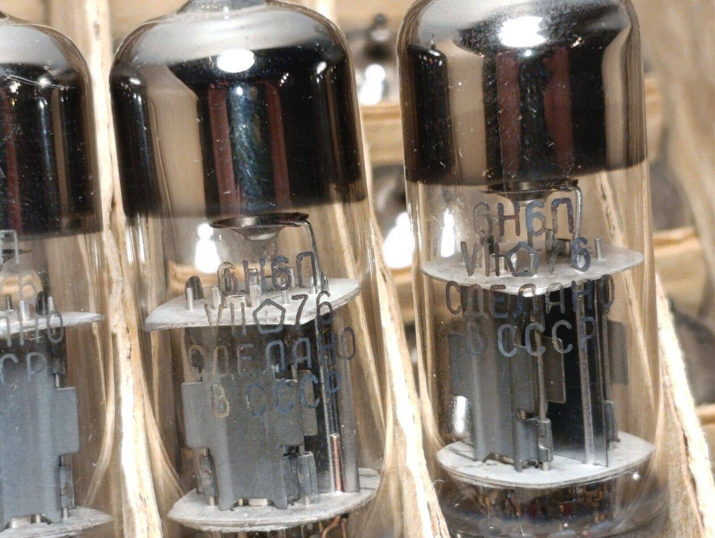 4 pcs LOT 6N6P tubes Gold grid New NOS 70's 1976 ( ecc99 e182cc 5687 7044 7119)