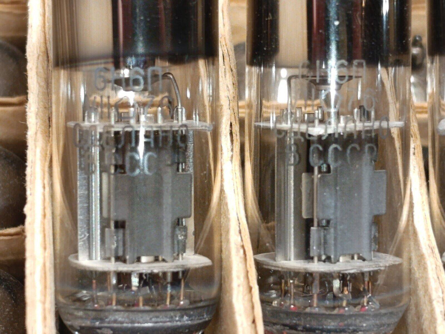 4 pcs LOT 6N6P tubes Gold grid New NOS 70's 1976 ( ecc99 e182cc 5687 7044 7119)