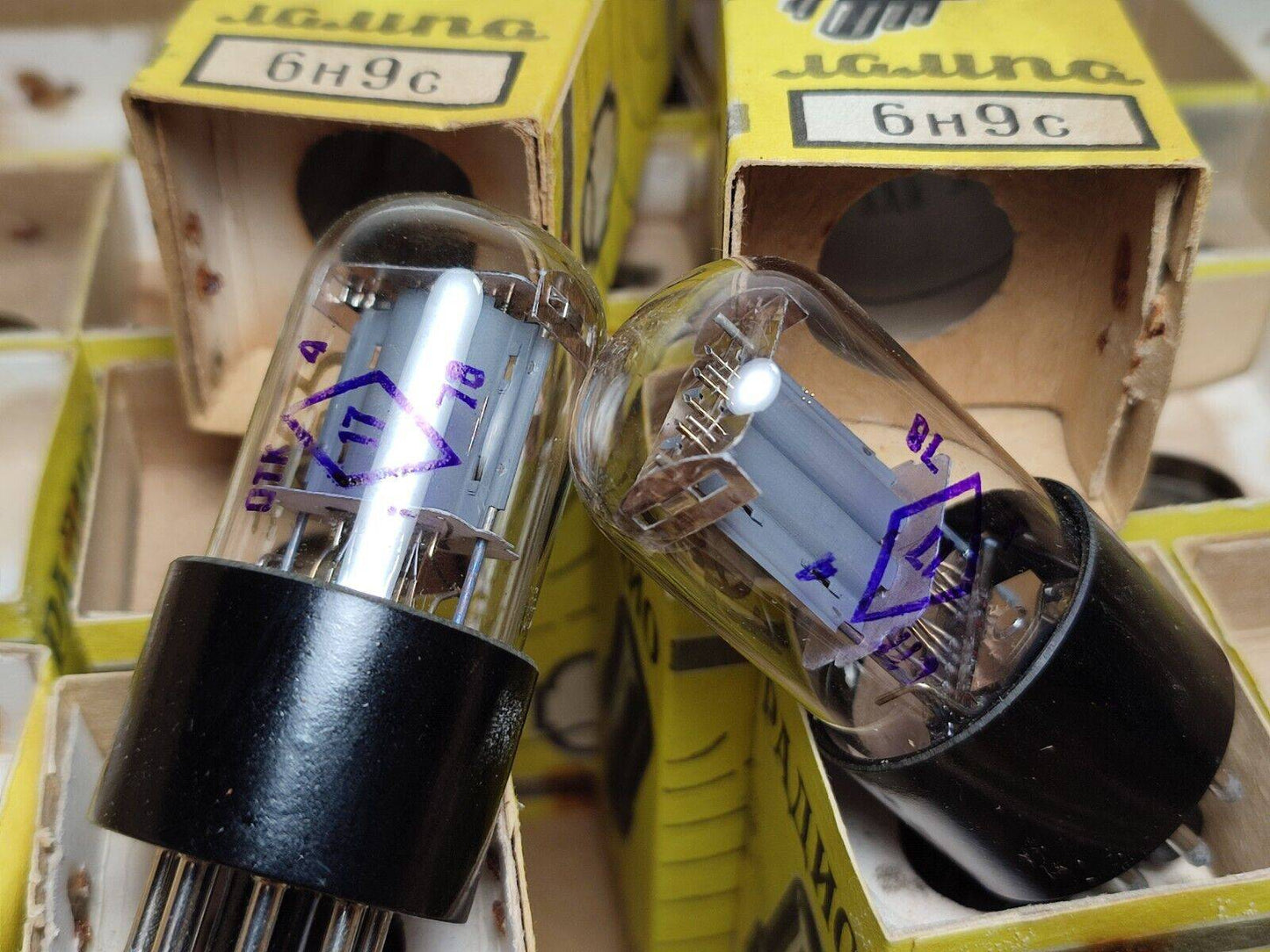 4 x 6n9s 77's Reflector tubes NOS OTK 6sl7 1579 6N9S ecc35 6H9C 6н9с USSR Triode