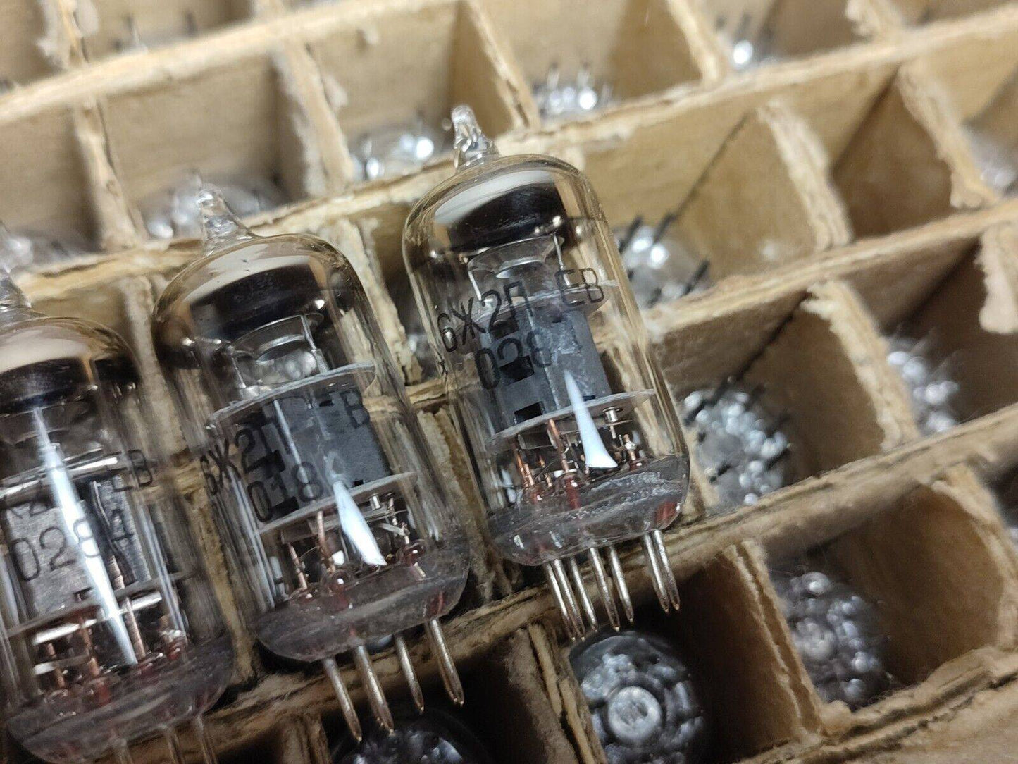 4pcs 6J2P-EV, 6Ж2П-ЕВ NOS Russian gold grid tubes equiv. to 6AS6, 6F33