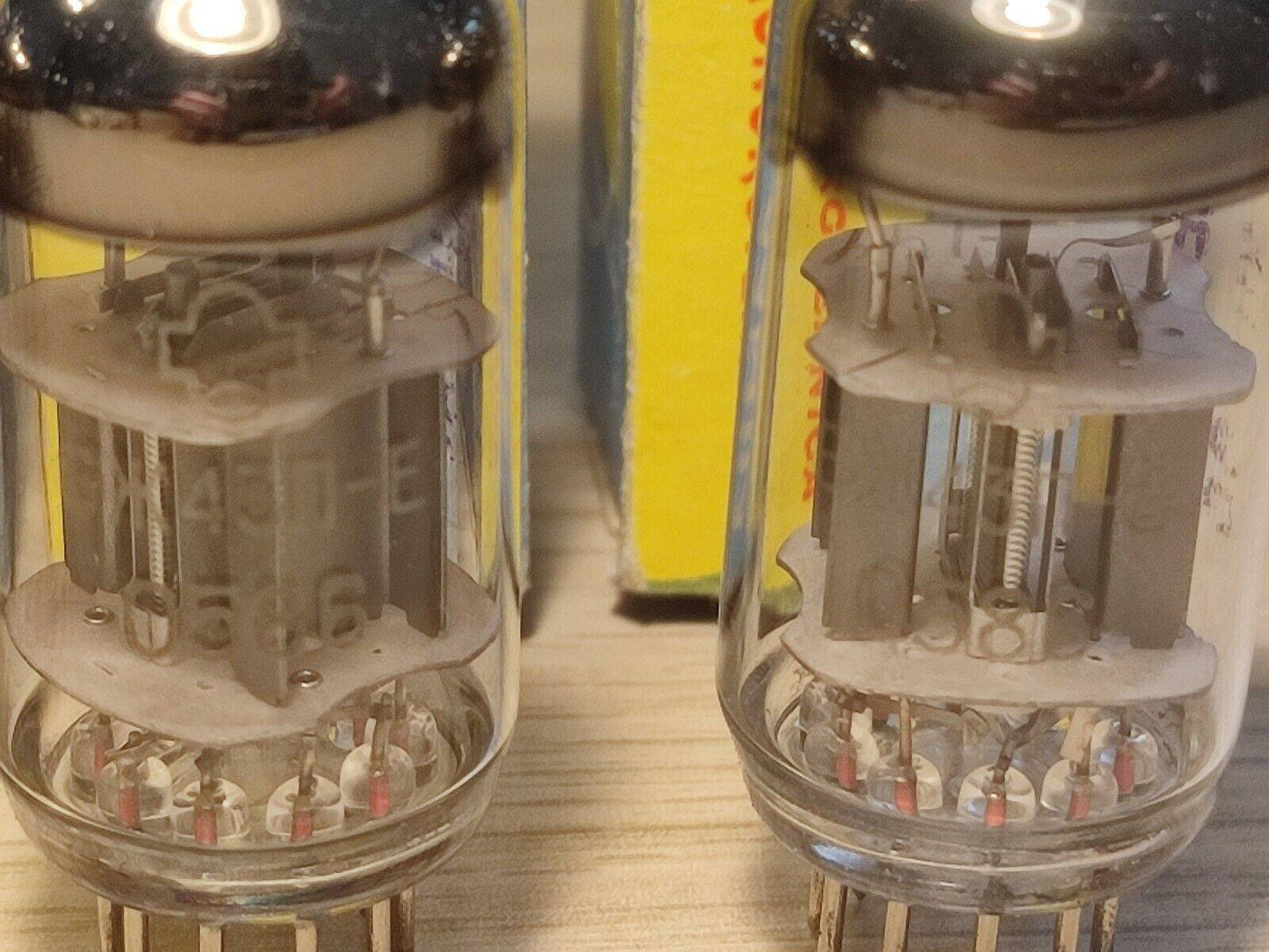 4Pcs 6J43P-E HF pentode tube (with two separate anodes). Gold grid! NOS