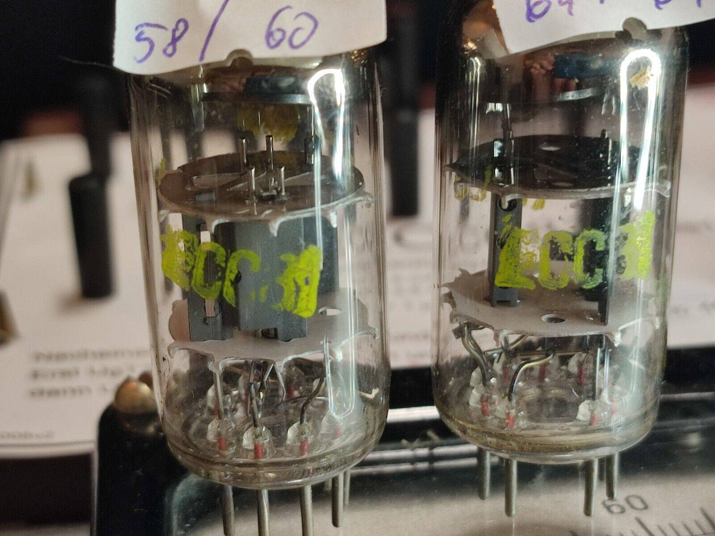 4Pcs ECC81 RFT DOUBLE TRIODE VHF TESTED NOS TUBE = 12AT7 B152 CC81E CV455