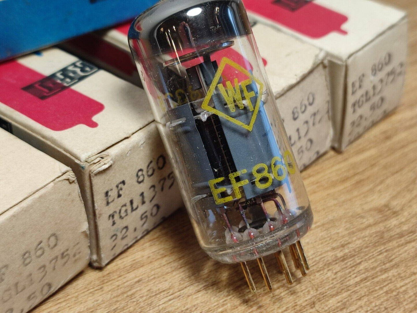 4PCS. LOT EF860 WF RFT STRONG TESTED VACUUM TUBES NOS GOLD PINS = EF800 EF80