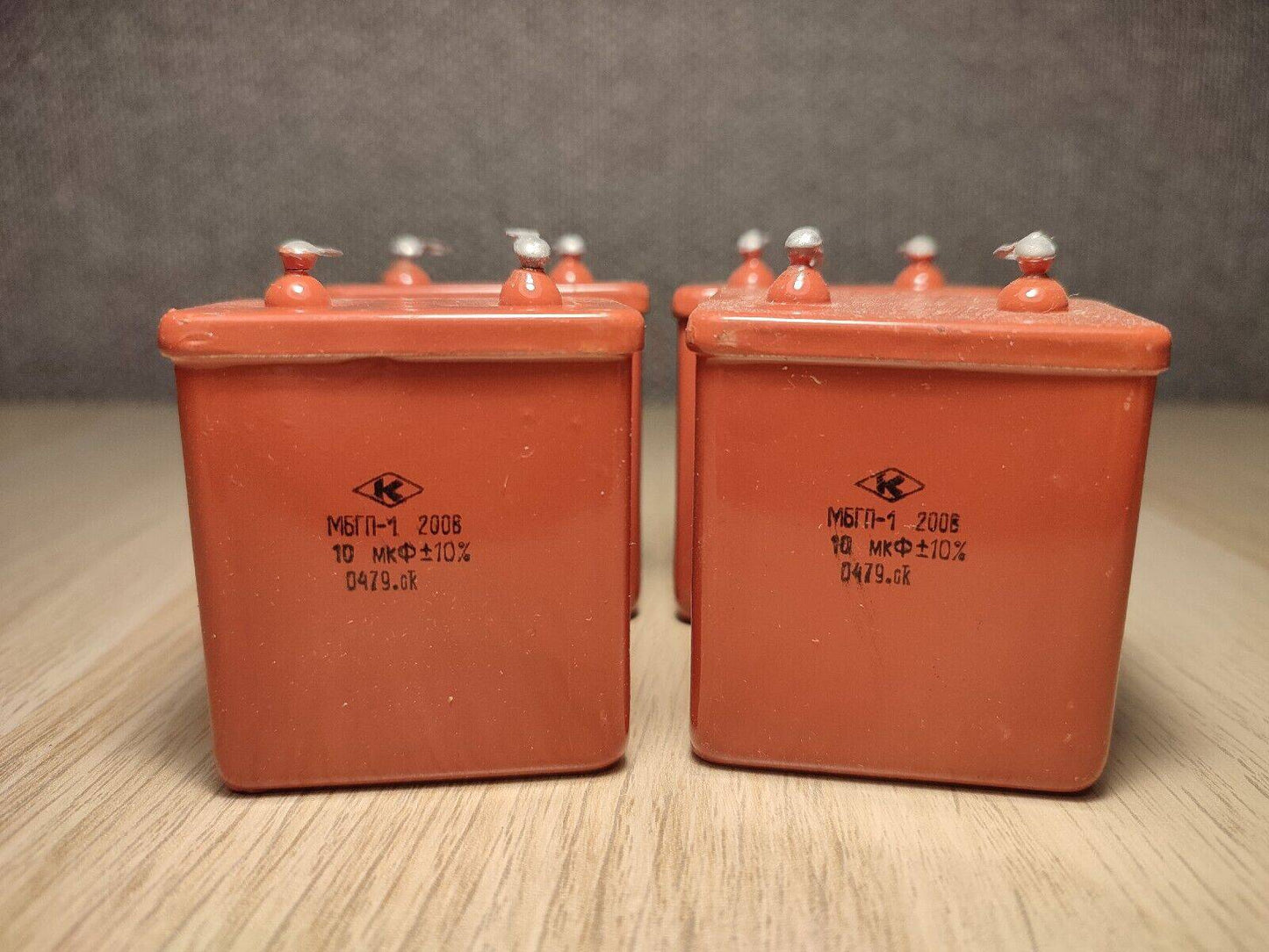 4Pcs MBGP-1 /МБГП–1 10uF 10% 200V RUSSIAN PAPER CAPACITORS LOT