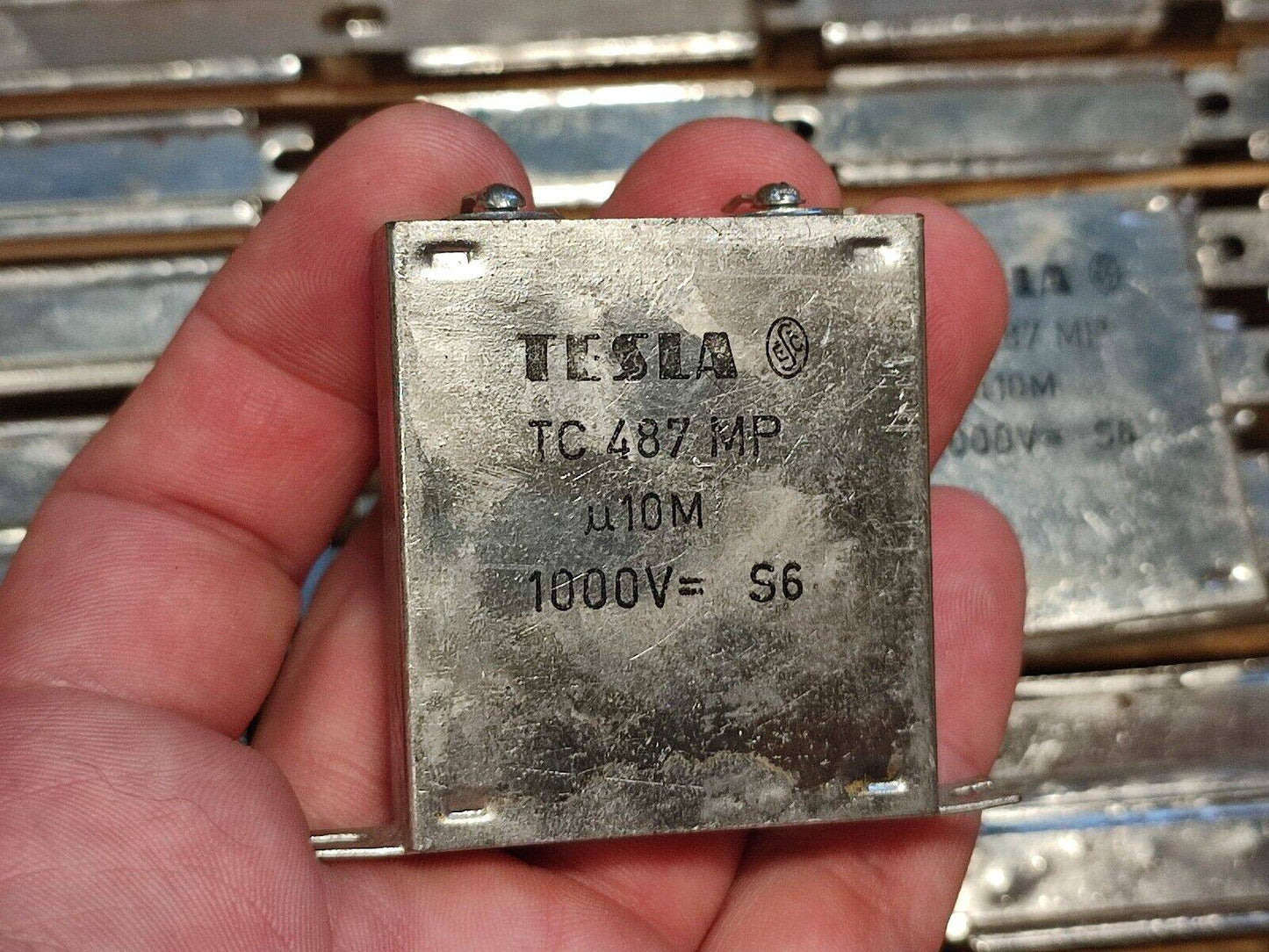 4x 0.1uF 20% 1000 V TESLA TC487 MP PAPER IN OIL PIO CAPACITOR