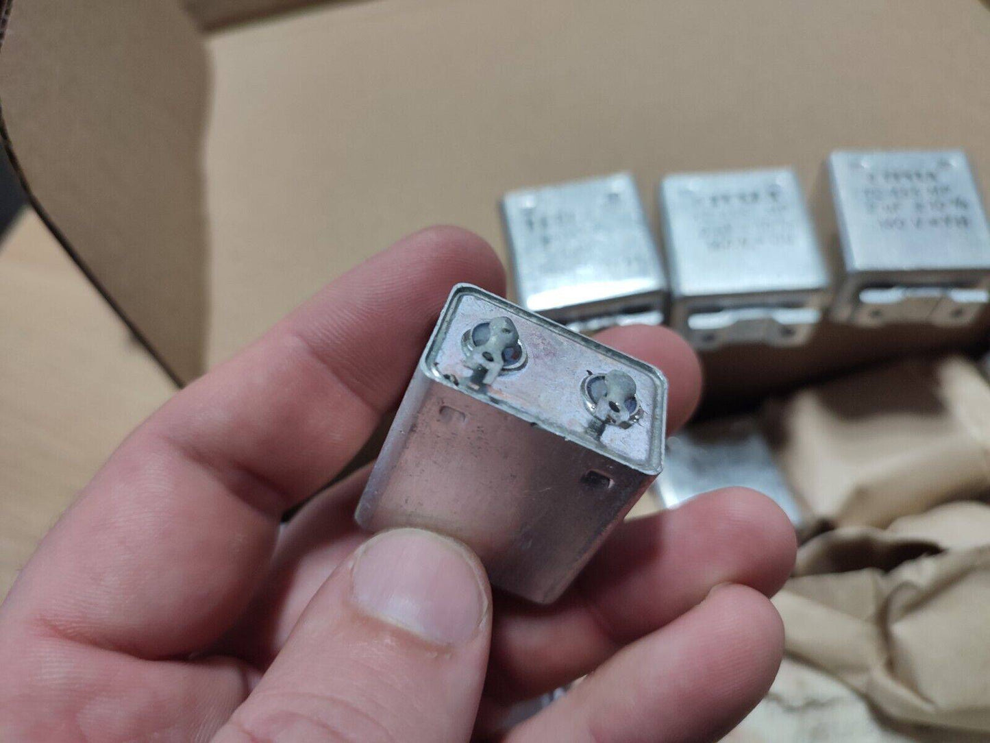 4x 2uF 10% 160 V TESLA TC455 MP PAPER IN OIL PIO CAPACITOR NOS / NEW