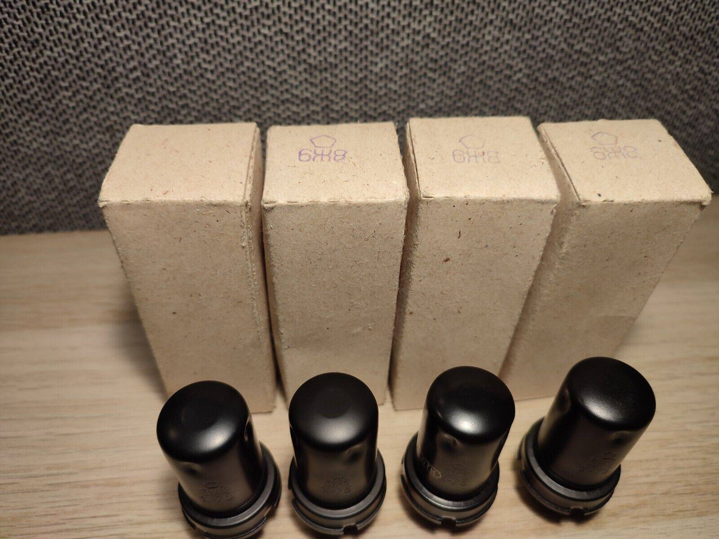 4x 6J8 / 6Ж8 = 6SJ7 HF Pentode Tube NEVZ Soviet SAME DATE 70's NEW in BOX