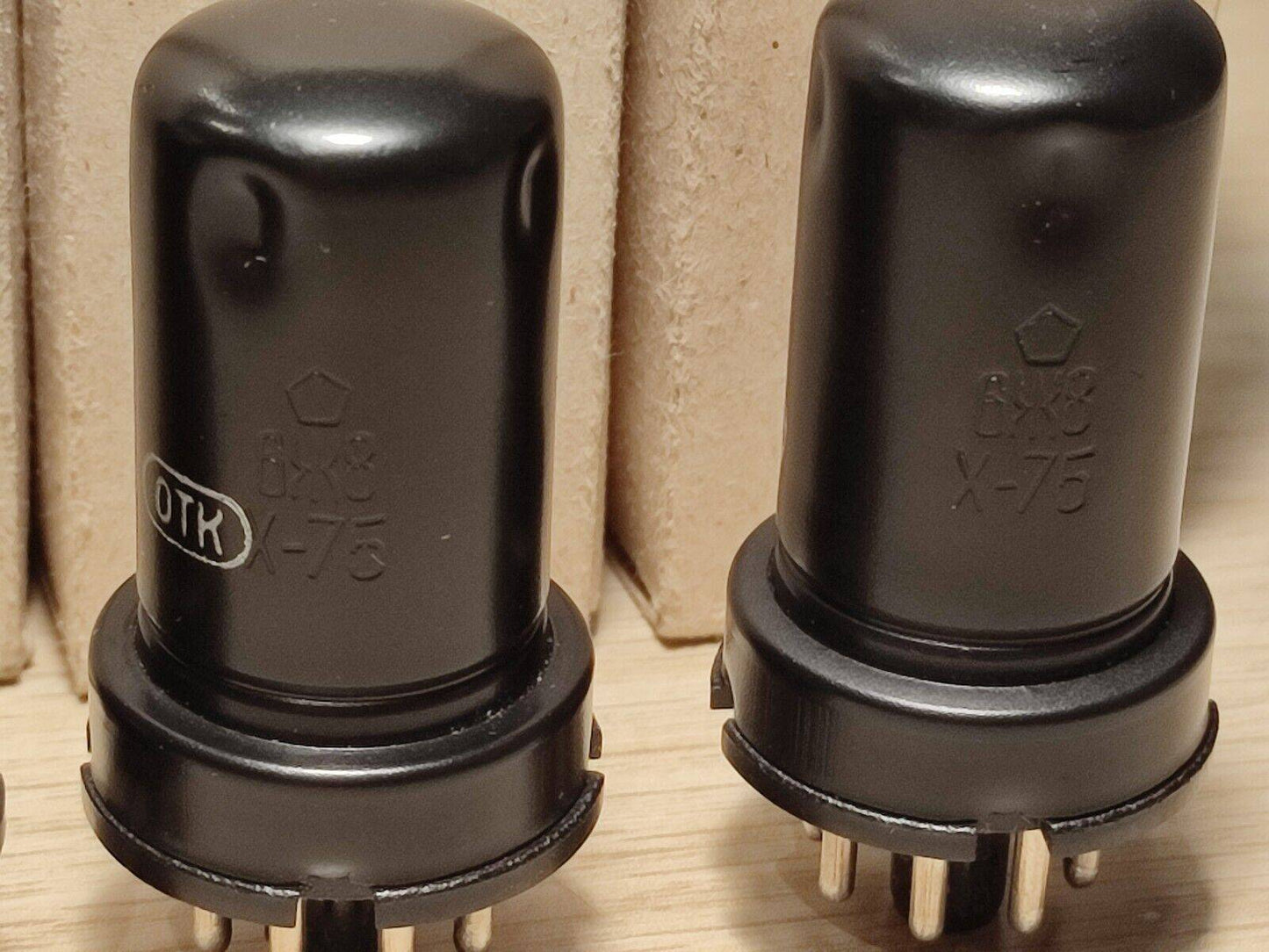 4x 6J8 / 6Ж8 = 6SJ7 HF Pentode Tube NEVZ Soviet SAME DATE 70's NEW in BOX