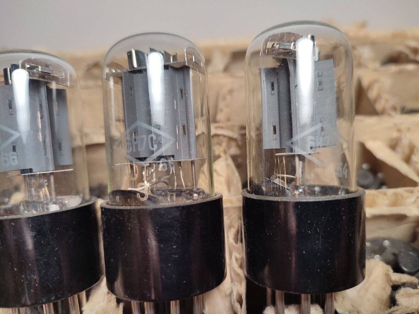 4x 6N7S = 6N7GT Double Triode Tube FOTON Soviet Russian 60's NEW NOS
