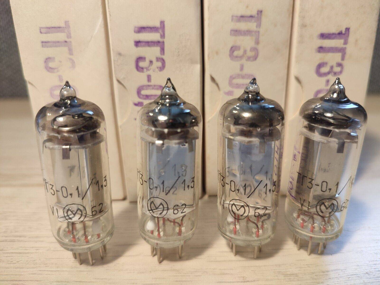 4x Boxed TG3-0.1/1.3 low-power Tubes Soviet TG3-0,1/1,3 USSR NEW NOS