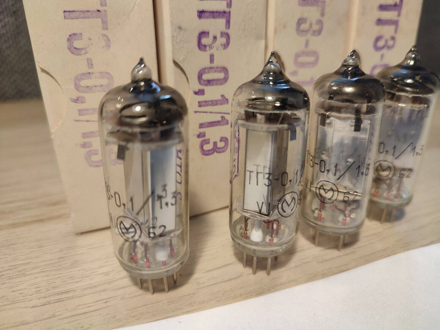 4x Boxed TG3-0.1/1.3 low-power Tubes Soviet TG3-0,1/1,3 USSR NEW NOS