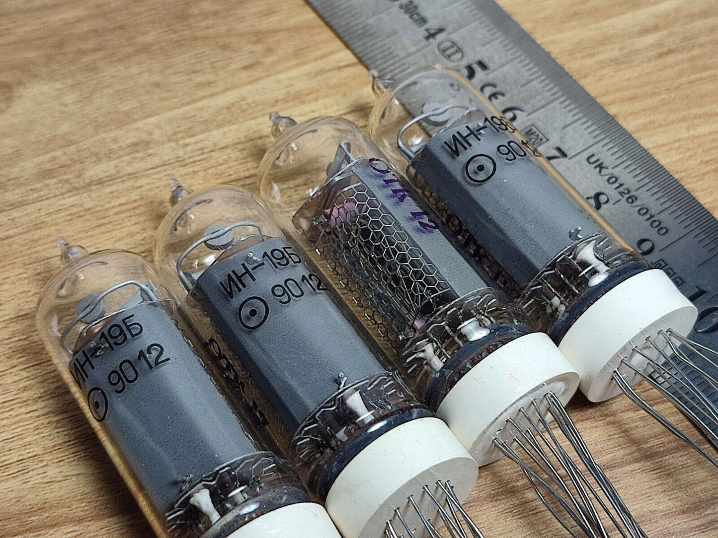 4x IN-19B Tubes Nixie (IN19B NИН-19Б) NEW NEW NOS Tested